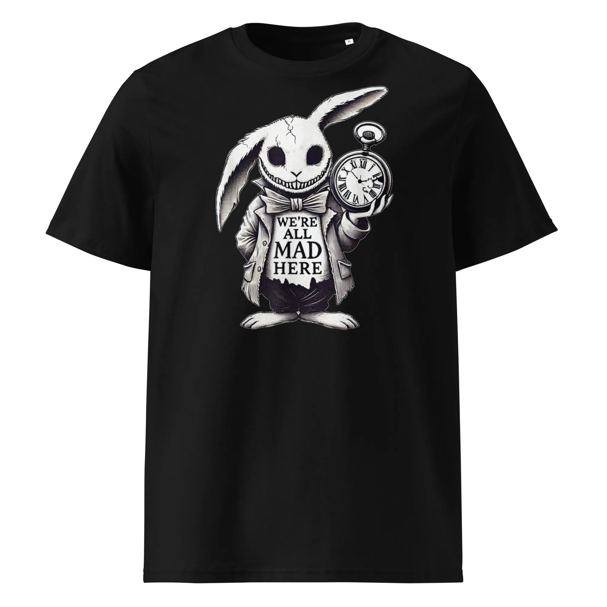 Dark Alice in Wonderland unisex organic cotton tee for gothic fashion & Tim Burton fans