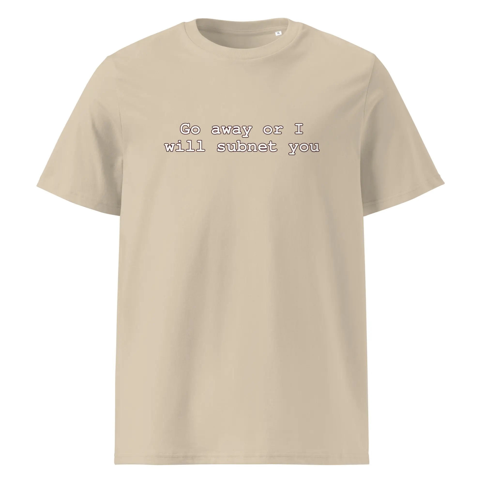 Go Away Or I Will Subnet You network engineer t-shirt with IT humor. Perfect for sysadmins, network admins & tech support. Technical threats welcome.