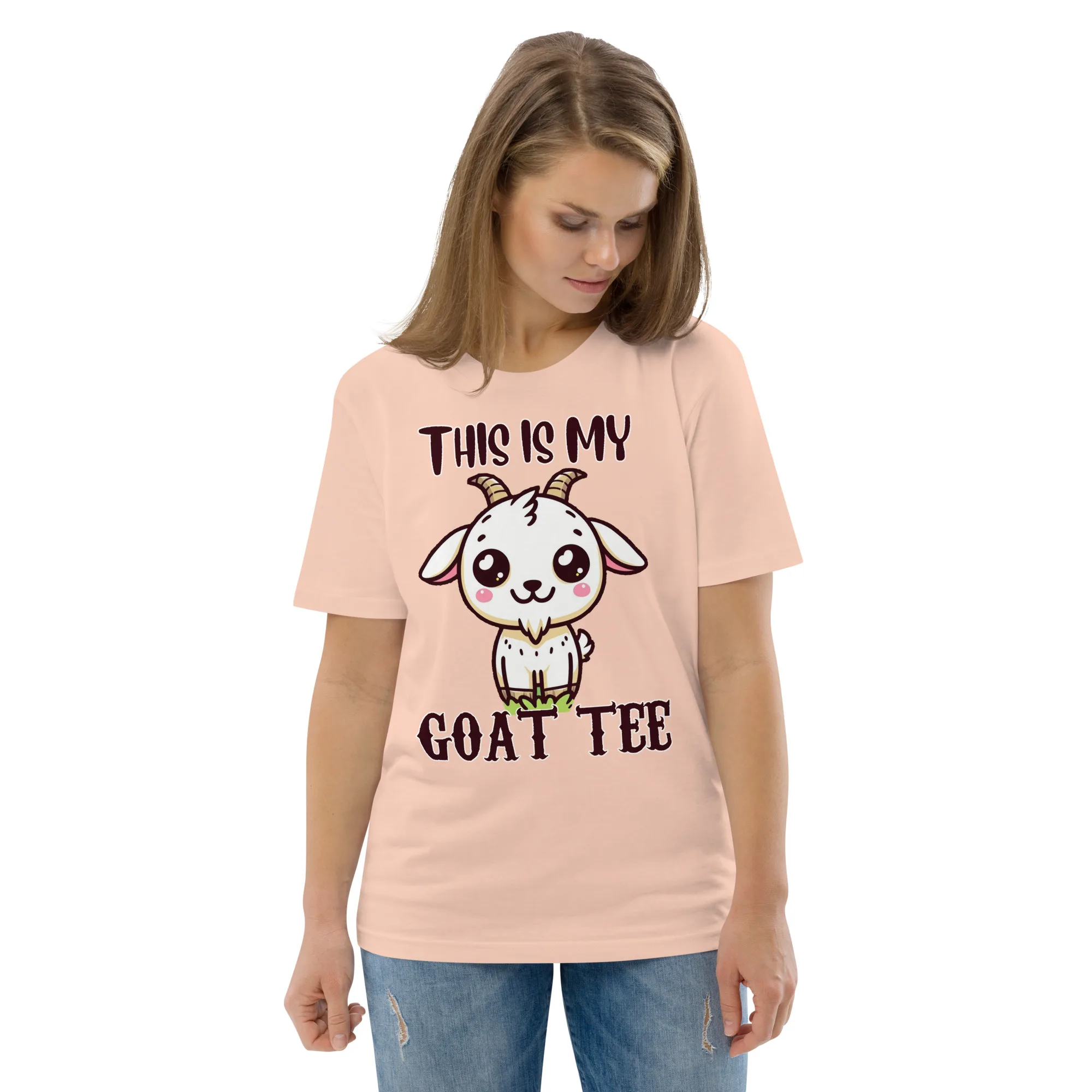 This Is My GOAT Tee text with goat showing greatest of all time pun humor
