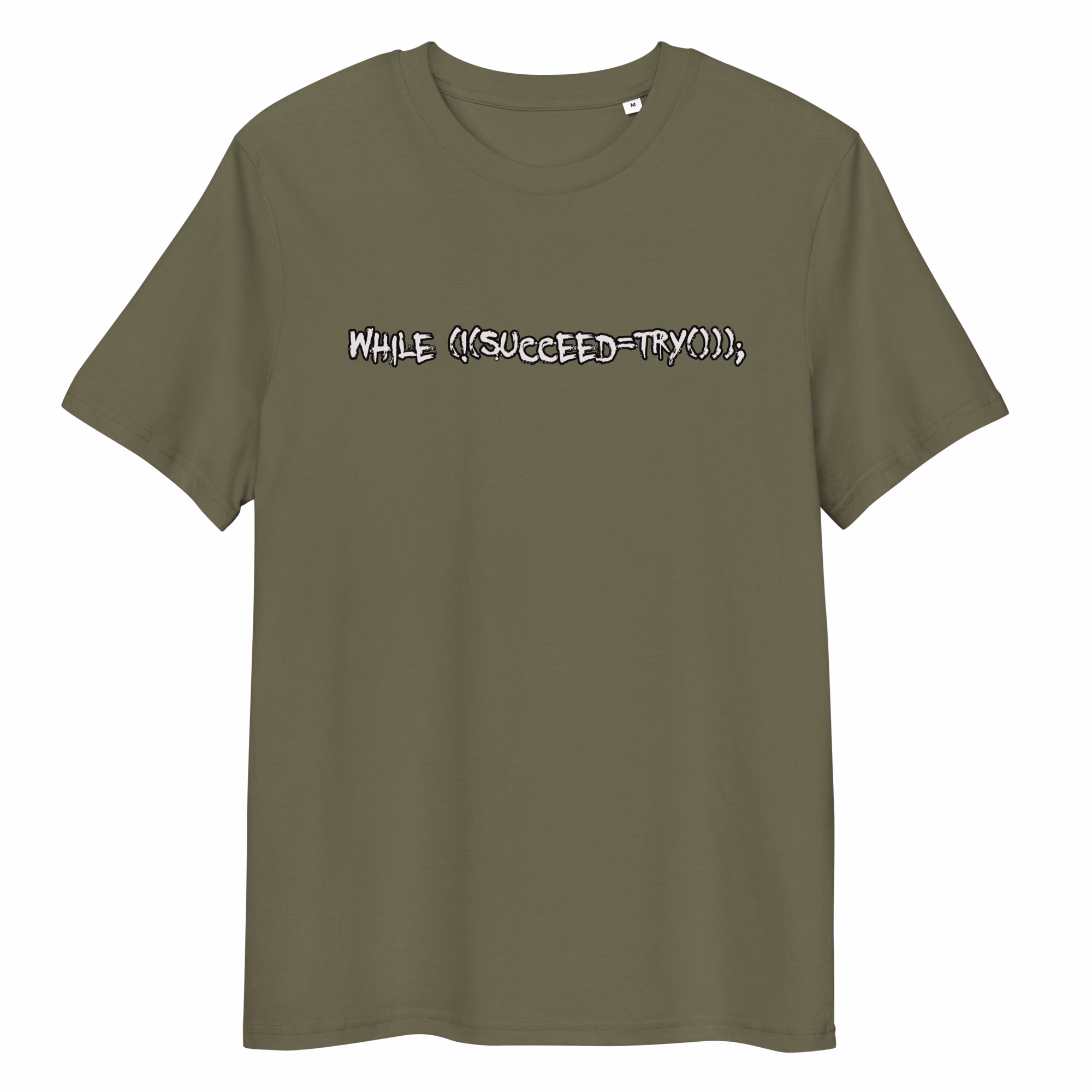 While not succeed equals try motivational programming t-shirt with code loop for developers