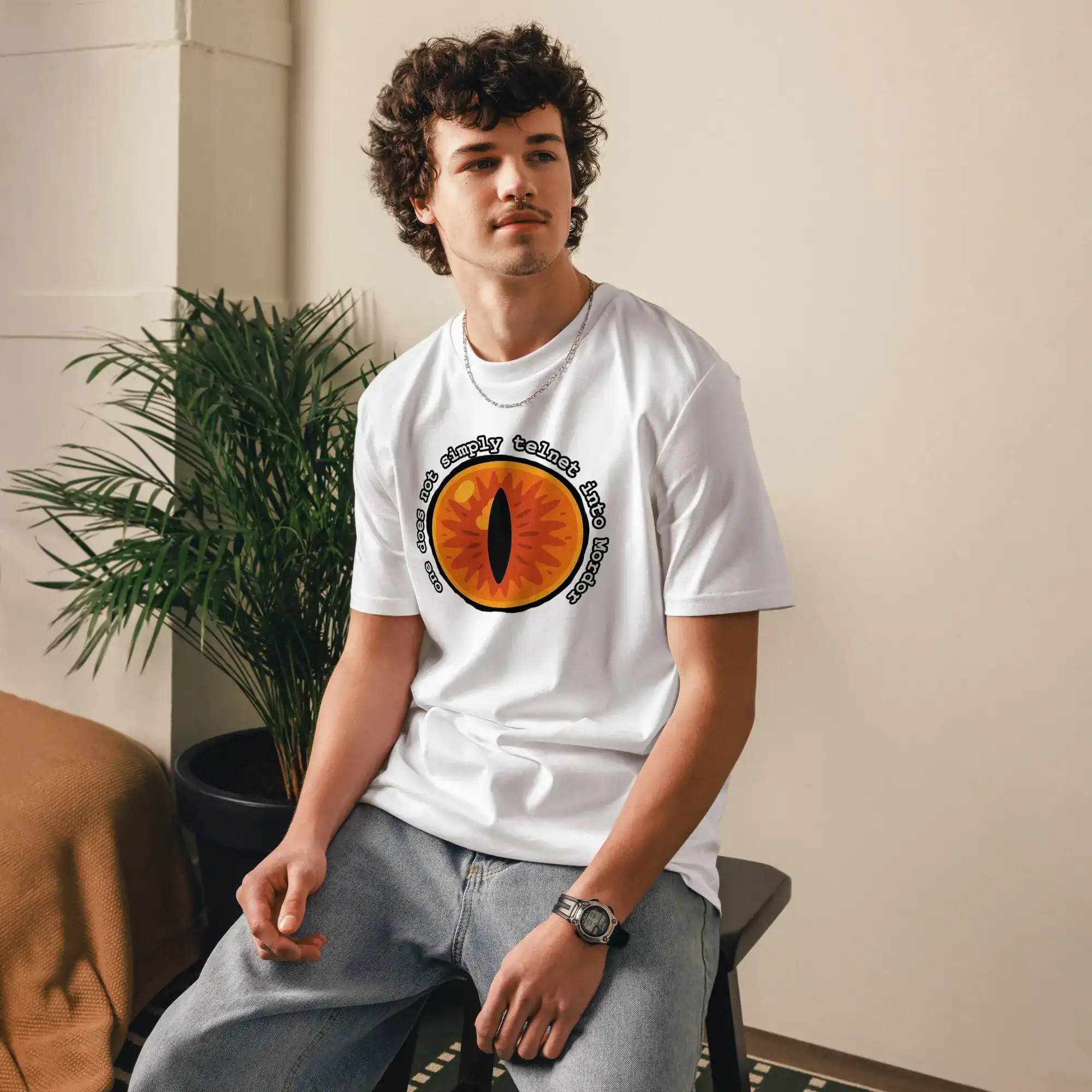 Funny Lord of the Rings IT shirt: "One Does Not Simply Telnet Into Mordor." Perfect for network engineers, sysadmins & LOTR fans.