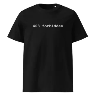 Funny HTTP Status Code Programmer Unisex Organic Cotton Tee for Developers, Sysadmins & Web Developers