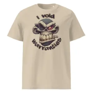 I Void Warranties unisex organic cotton t-shirt - Funny tech shirt for hardware hackers, engineers & DIY tinkerers