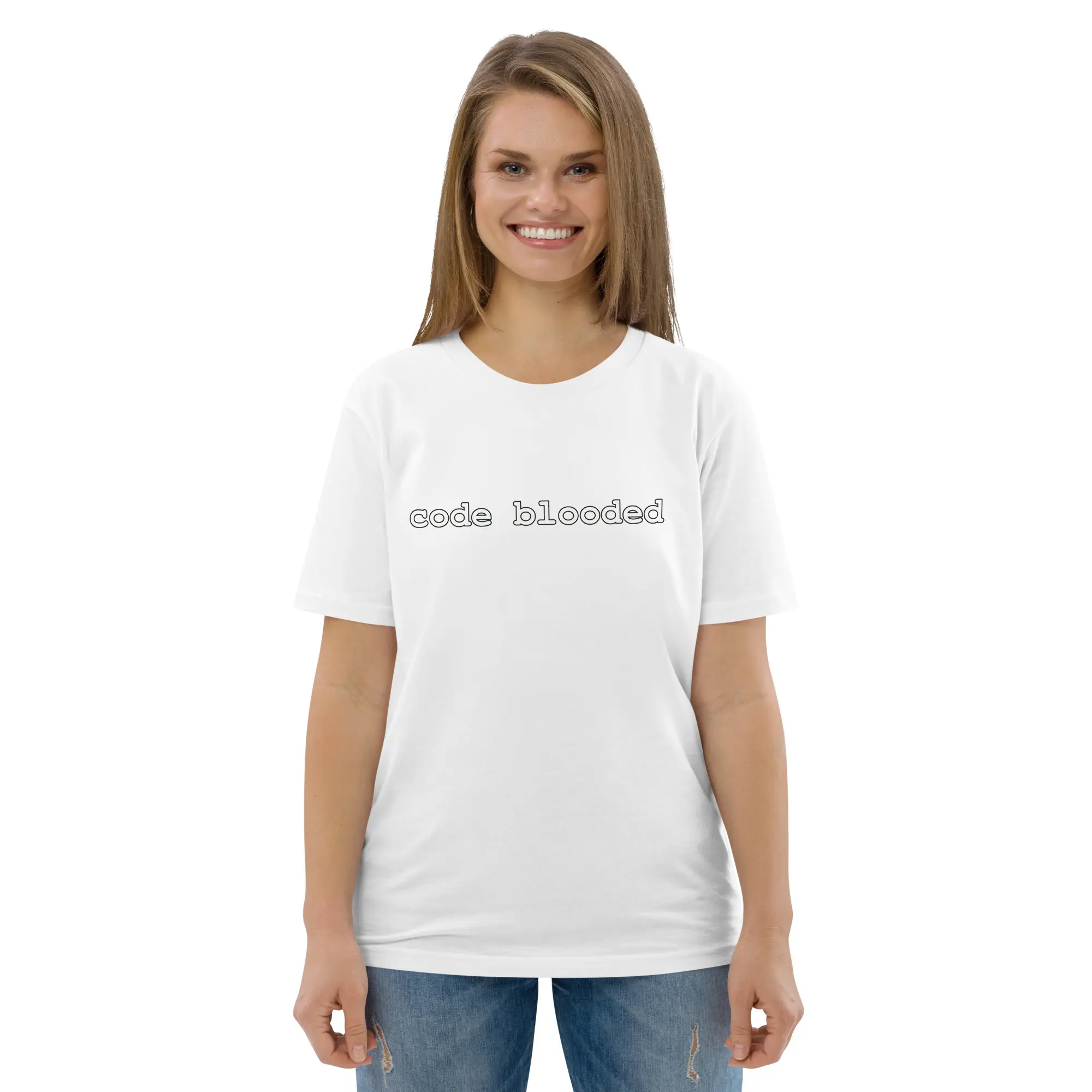 Code Blooded Unisex Organic Cotton T-Shirt – Programmer Humor Graphic Tee