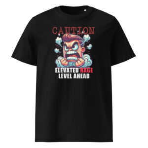 Caution: Elevated Rage Level Ahead Gaming Unisex Organic Cotton Tee
