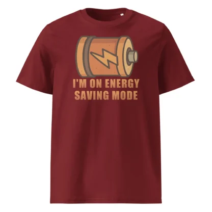 I'm On Energy Saving Mode Unisex Organic Cotton Tee - Low Battery Humor