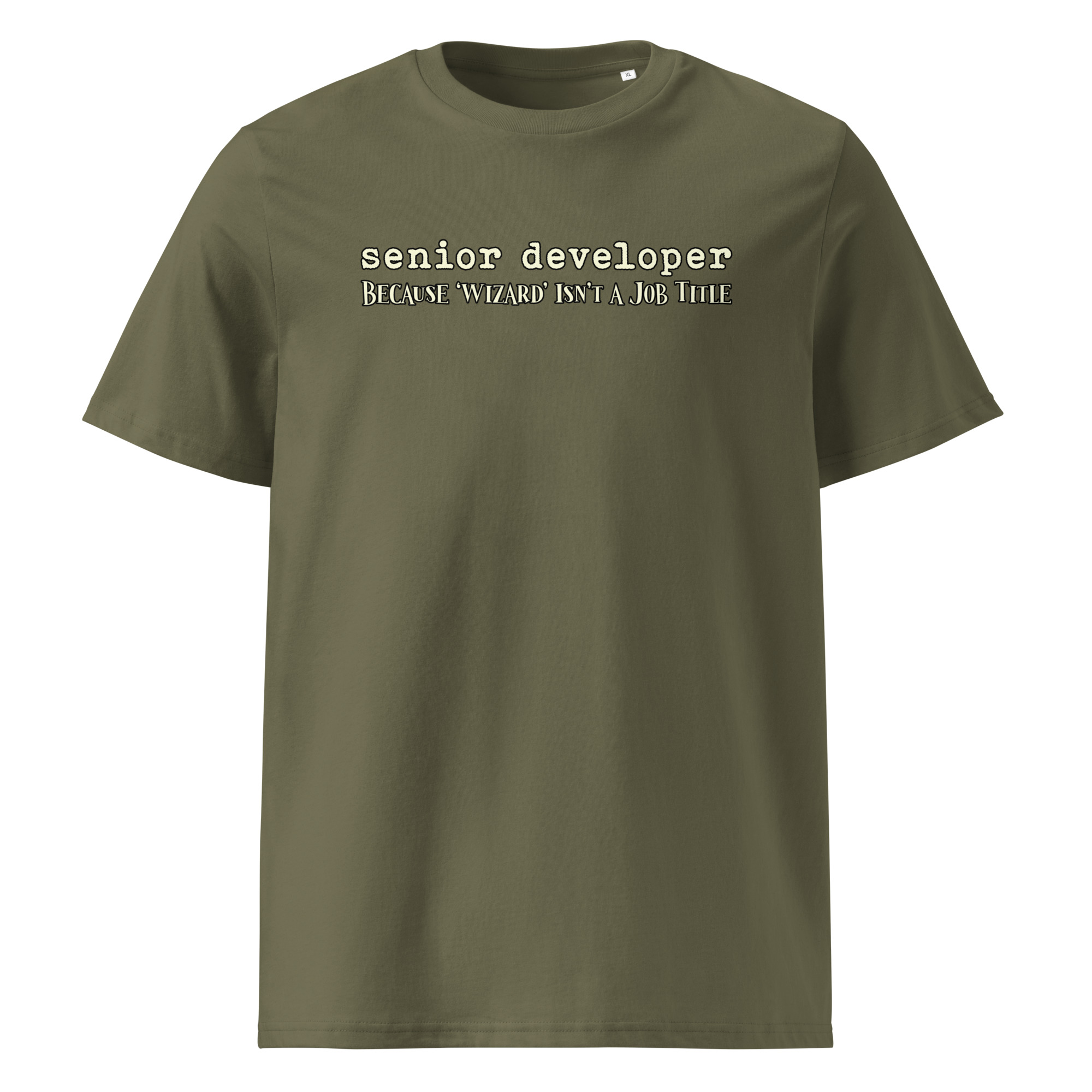 Senior Developer T-Shirt | "Senior Developer Because Wizard Isn't a Job Title" | Organic Cotton Unisex Tee - Image 4